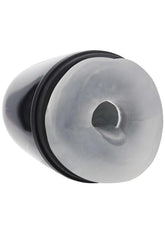 Pumped Vibrobator Pressure Suction 9 Function Vibrating Rechargeable Masturbator - Gun Metal